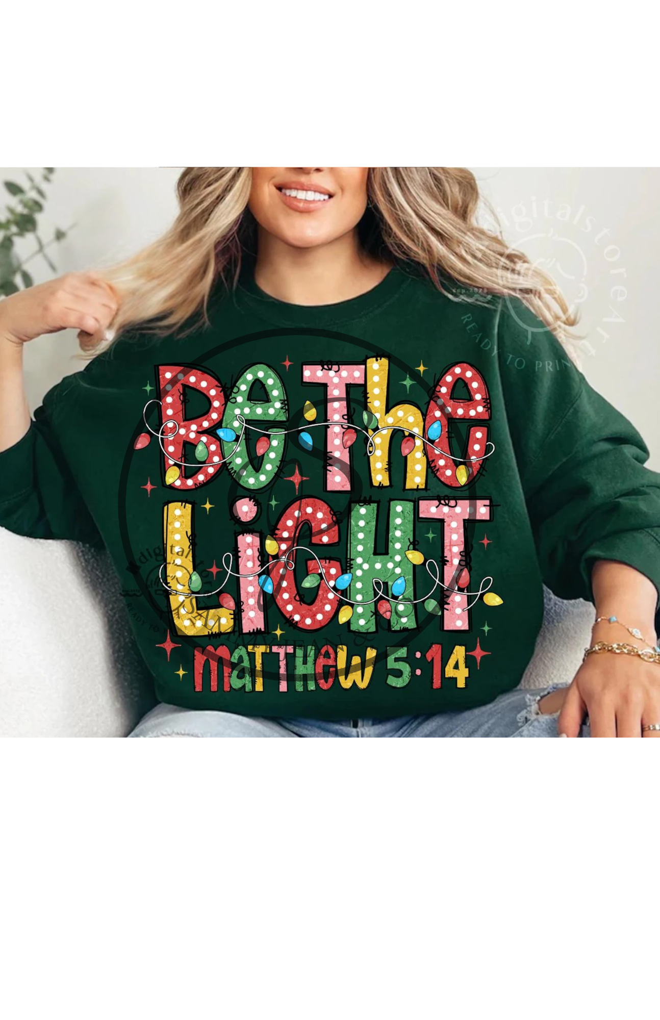 Be The Light Matthew Christmas Sweatshirt, Christmas Bible Verse Sweater, Christmas Light