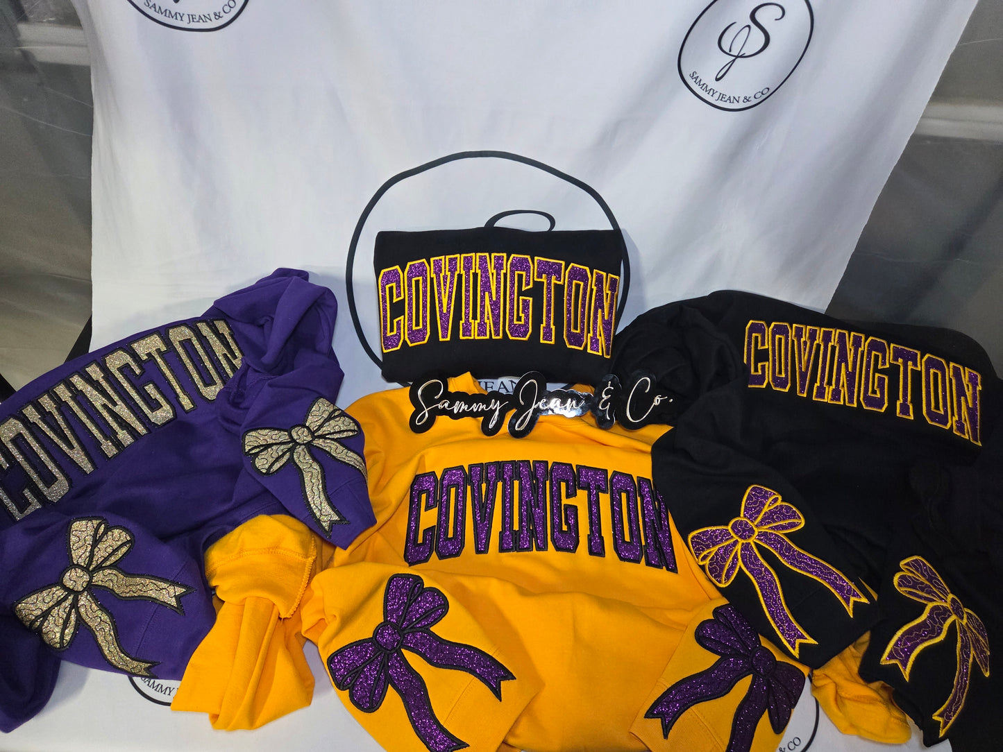 Custom Side Bow Sweatshirt Glitter