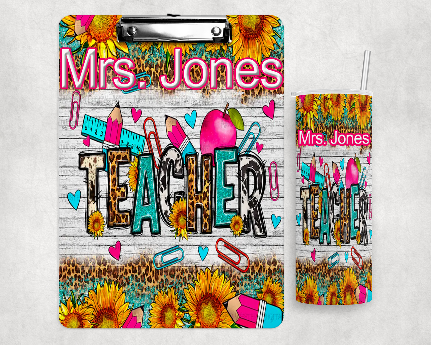 Clipboard and Tumbler set