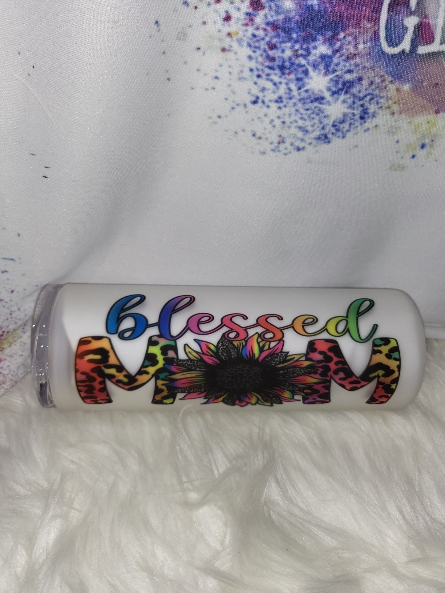 Blesses Mom Glass Tumbler, Mirror and Coaster