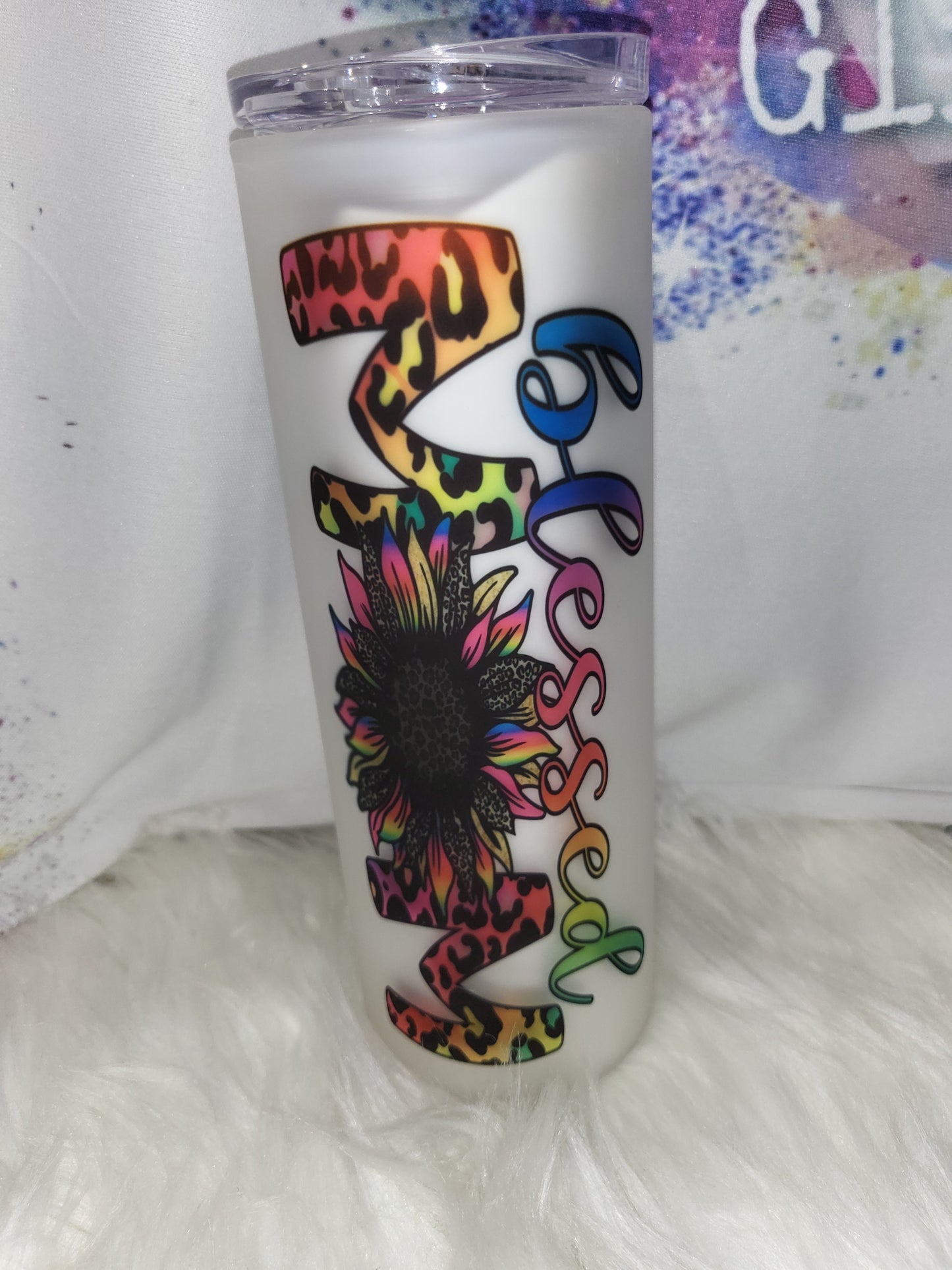 Blesses Mom Glass Tumbler, Mirror and Coaster