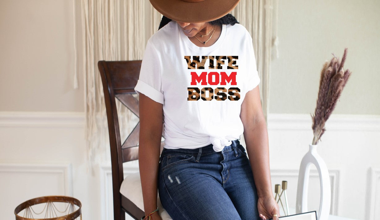 Custom Mother's Day Shirts WIFE MOM BOSS