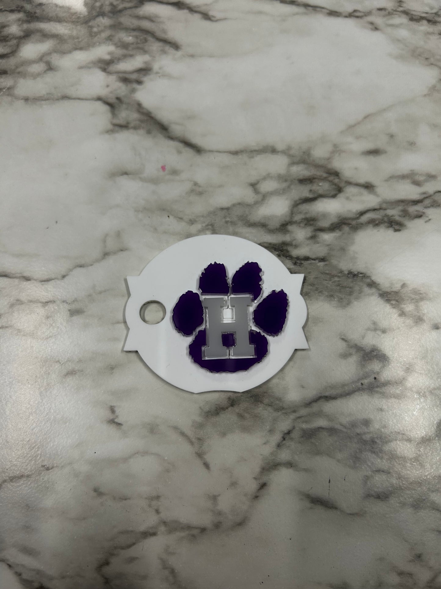 Purple Paw Print Key Chain