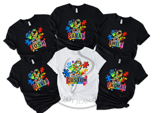 Custom Autism Team Shirt, Family Support Awareness