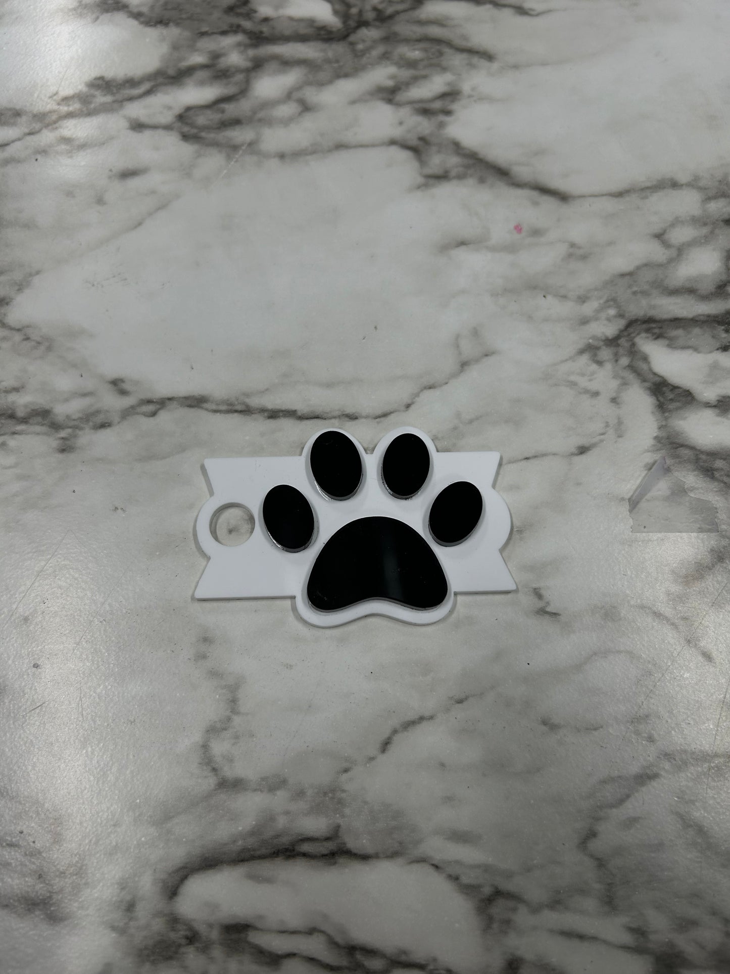 Black Paw Print Keychain