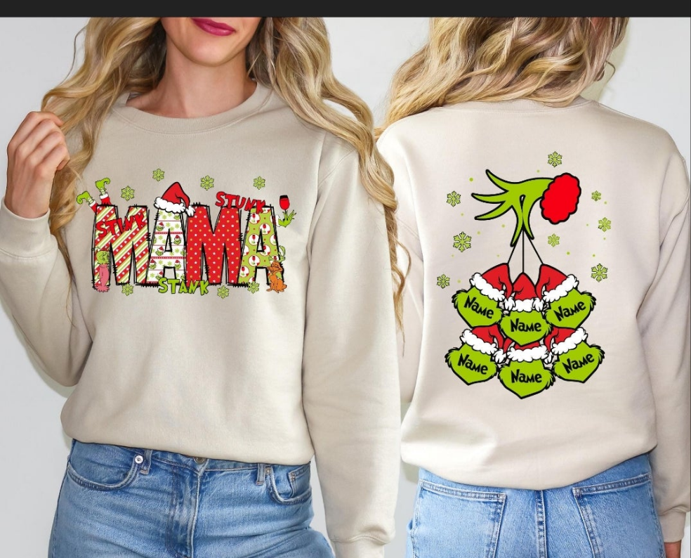 Custom Christmas Mama Kids Names Sweatshirt