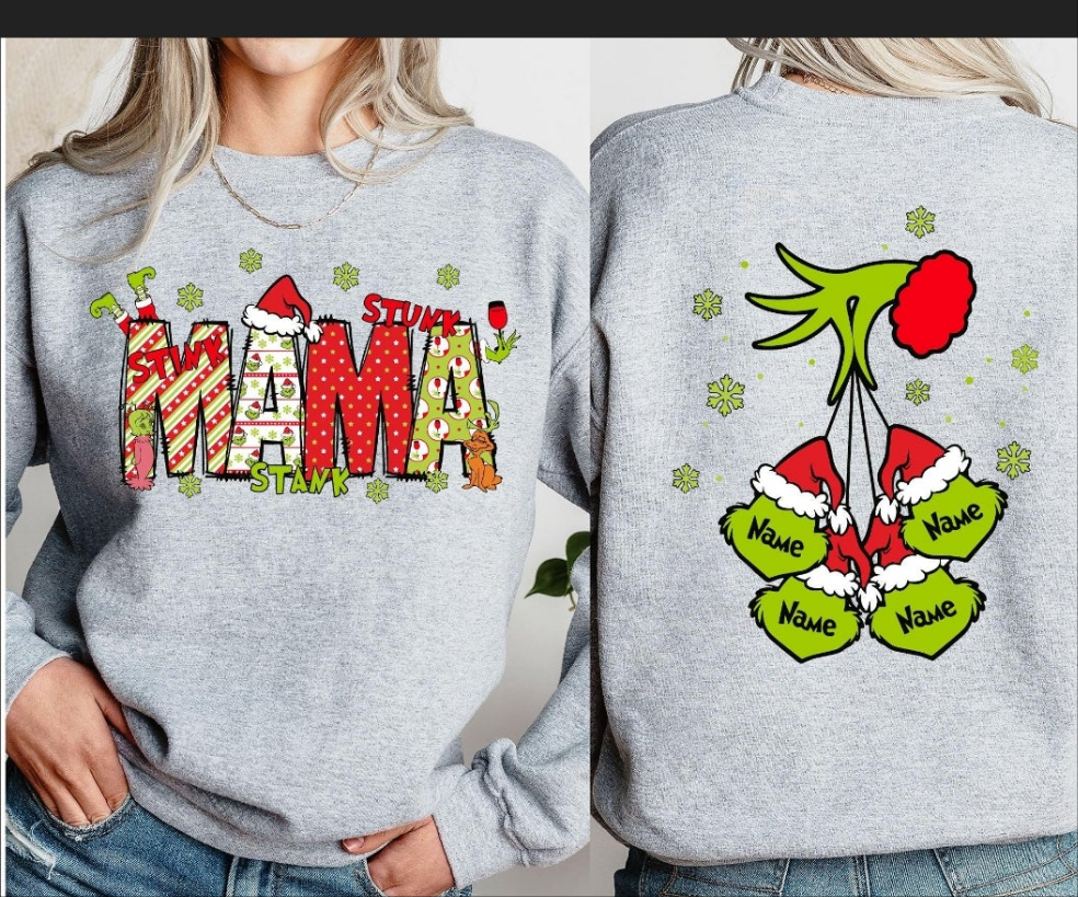 Custom Christmas Mama Kids Names Sweatshirt