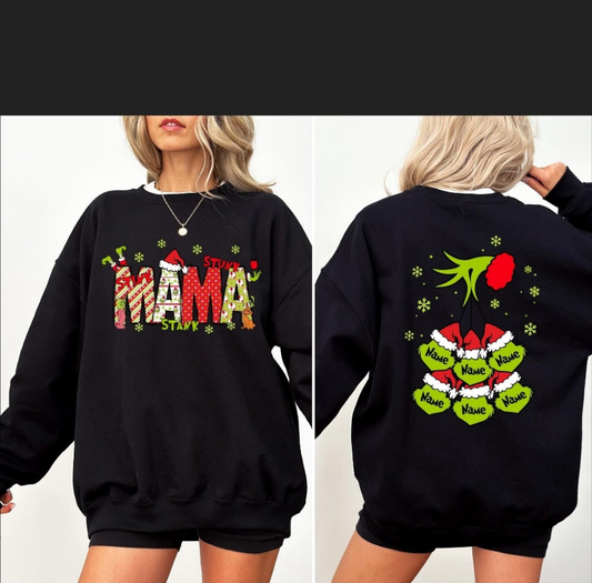 Custom Christmas Mama Kids Names Sweatshirt