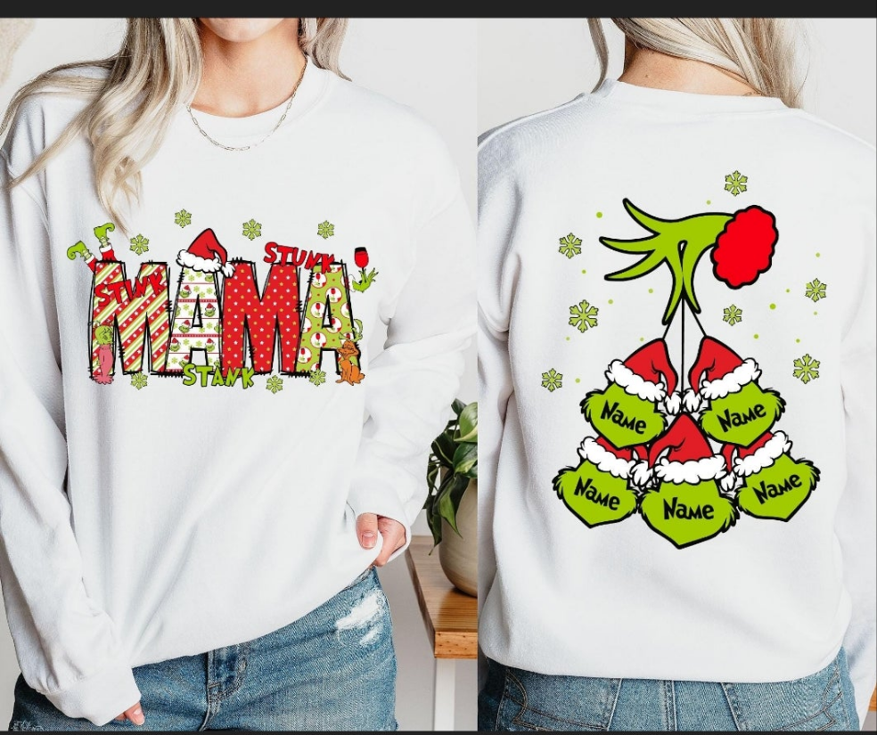 Custom Christmas Mama Kids Names Sweatshirt