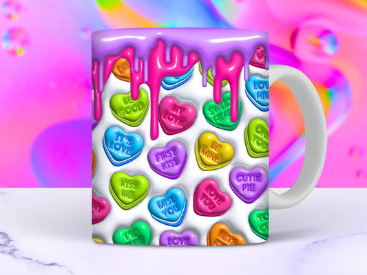 3D Valentine's Day Heart Candy Inflated Mug