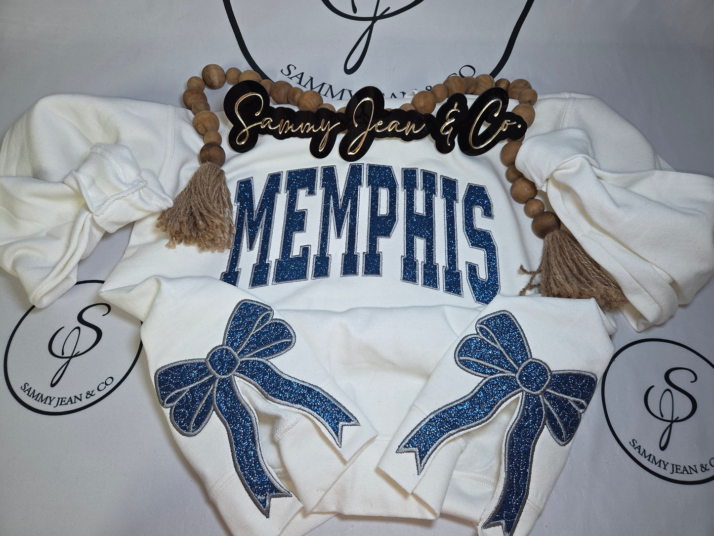 Custom Side Bow Sweatshirt Glitter