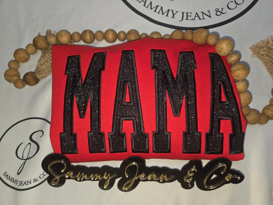 MAMA Glitter Embroidered Sweatshir