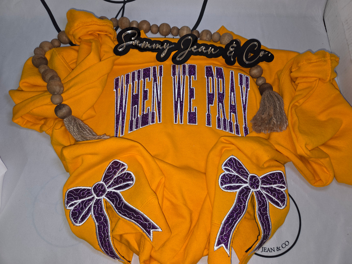 Custom Side Bow Sweatshirt Glitter