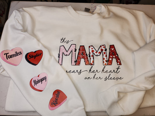 Heart on her sleeve Sweatshirt